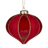 Enchanted &amp; Evergreen Red Onion Shaped Glass Baubles