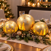 Enchanted &amp; Evergreen 3 Piece Silva Rotating Spheres Christmas Ornament Set
