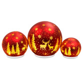 Enchanted &amp; Evergreen 3 Piece Silva Rotating Spheres Christmas Ornament Set