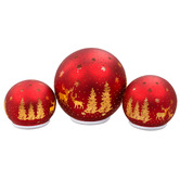 Enchanted &amp; Evergreen 3 Piece Silva Rotating Spheres Christmas Ornament Set