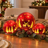 Enchanted &amp; Evergreen 3 Piece Silva Rotating Spheres Christmas Ornament Set