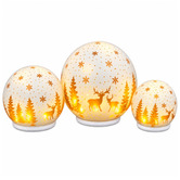 Enchanted &amp; Evergreen 3 Piece Silva Rotating Spheres Christmas Ornament Set