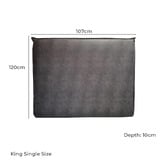 Bedhead Heaven Slate Grey Wiegand Faux Leather Bedhead