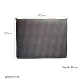 Bedhead Heaven Slate Grey Wiegand Faux Leather Bedhead