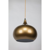 Retro Glow Pearl Gold Sellicks 1 Light Metal Pendant