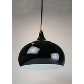 Retro Glow Black Aldinga 1 Light Metal Pendant
