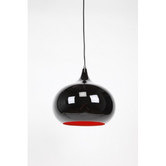 Retro Glow Mini Kirke 1 Light Pendant in Black Luminous Red