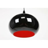 Retro Glow Mini Kirke 1 Light Pendant in Black Luminous Red