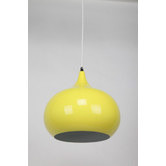 Retro Glow Mini Kirke 1 Light Pendant in Luminous Yellow