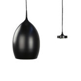 Retro Glow Matte Black Hyams 1 Light Pendant