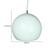 Retro Glow White Paradise 1 Light Aluminium Pendant  
