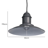 Retro Glow Grey Cheviot 1 Light Pendant
