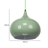 Retro Glow Green Sellicks 1 Light Metal Pendant