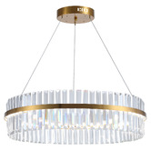 Retro Glow Ronon Crystal &amp; Steel LED Pendant Light