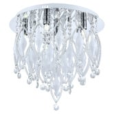 Retro Glow Brunel Crystal 6 Lamp Flush Mount Chandelier