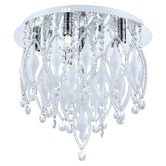 Retro Glow Brunel Crystal 6-Light Flush Mount Chandelier