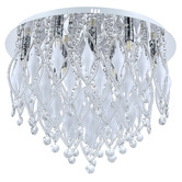 Retro Glow Brunel Crystal 9-Light Flush Mount Ceiling Light
