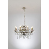 Retro Glow Tamara Iron &amp; Crystal 8 Light Chandelier