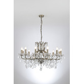 Retro Glow Tamara Iron &amp; Crystal 12 Light Chandelier