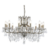 Retro Glow Tamara Iron &amp; Crystal 12 Light Chandelier