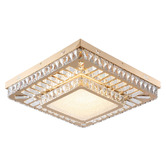 Retro Glow Lynn Iron &amp; Crystal LED Flush Mount Ceiling Light