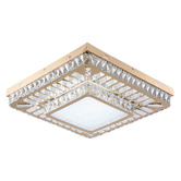 Retro Glow Lynn Iron &amp; Crystal LED Flush Mount Ceiling Light