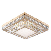 Retro Glow Lynn Iron &amp; Crystal LED Flush Mount Ceiling Light