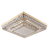 Retro Glow Lynn Iron &amp; Crystal LED Flush Mount Ceiling Light