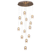 Retro Glow Betsy Iron &amp; Glass LED 13 Light Pendant
