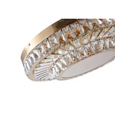 Retro Glow Marlene Iron &amp; Crystal LED Flush Mount Ceiling Light