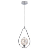 Retro Glow Deborah Iron &amp; Crystal LED Pendant Light