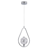 Retro Glow Deborah Iron &amp; Crystal LED Pendant Light