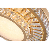 Retro Glow Marlene Iron &amp; Crystal LED Flush Mount Ceiling Light
