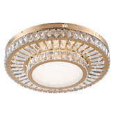 Retro Glow Marlene Iron &amp; Crystal LED Flush Mount Ceiling Light