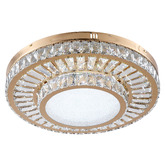 Retro Glow Marlene Iron &amp; Crystal LED Flush Mount Ceiling Light