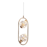 Retro Glow Ashlea Iron &amp; Crystal LED 2 Light Pendant