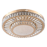 Retro Glow Marlene Iron &amp; Crystal LED Flush Mount Ceiling Light