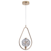 Retro Glow Deborah Iron &amp; Crystal LED Pendant Light