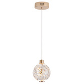 Retro Glow Bridget Iron &amp; Crystal LED Pendant Light