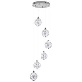 Retro Glow Bridget Iron &amp; Crystal LED 6 Light Pendant