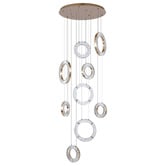 Retro Glow Natalie Iron &amp; Crystal LED 9 Light Pendant