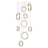 Retro Glow Natalie Iron &amp; Crystal LED 9 Light Pendant