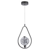 Retro Glow Deborah Iron &amp; Crystal LED Pendant Light