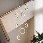 Retro Glow Natalie Iron &amp; Crystal LED 9 Light Pendant