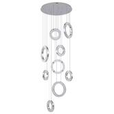 Retro Glow Natalie Iron &amp; Crystal LED 9 Light Pendant