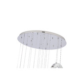 Retro Glow Natalie Iron &amp; Crystal LED 9 Light Pendant