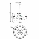 Retro Glow Tamara Iron &amp; Crystal 12 Light Chandelier