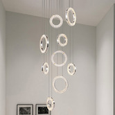 Retro Glow Natalie Iron &amp; Crystal LED 9 Light Pendant