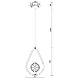 Retro Glow Deborah Iron &amp; Crystal LED Pendant Light