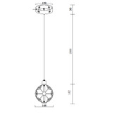 Retro Glow Bridget Iron &amp; Crystal LED Pendant Light